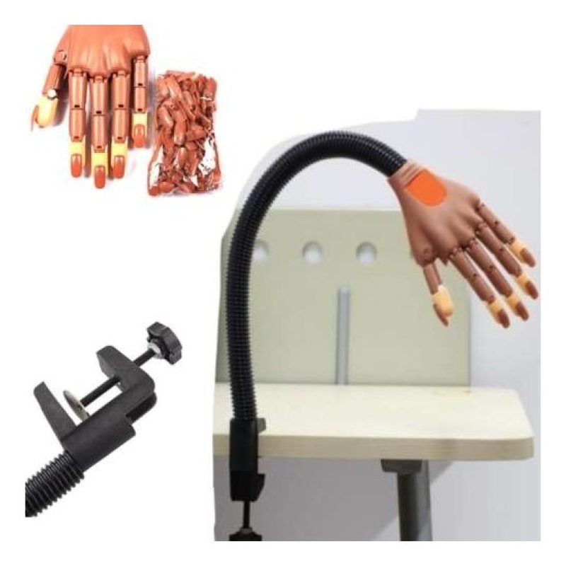 Mano finta pratica ricostruzione unghie nail art estetista snodata con tips