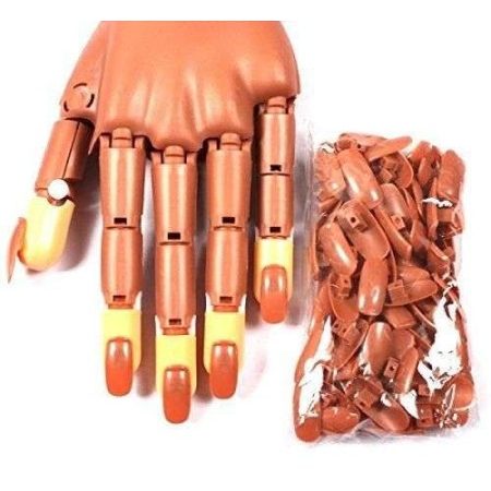 Mano finta pratica ricostruzione unghie nail art estetista snodata con tips