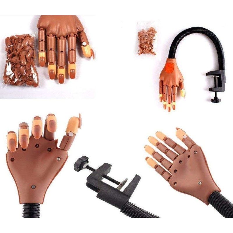 Mano finta pratica ricostruzione unghie nail art estetista snodata con tips