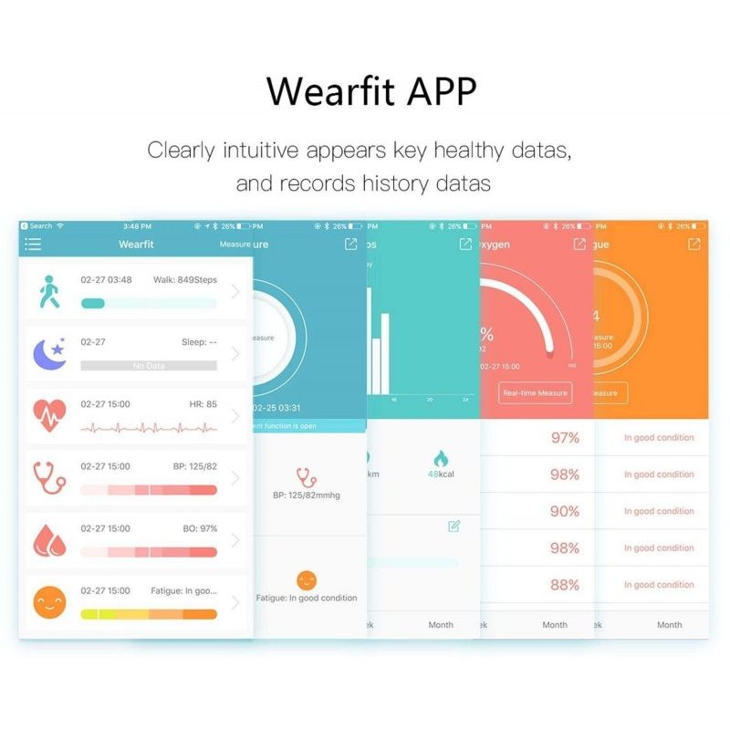 Braccialetto intelligente fitness bluetooth salute pedometro conta calorie