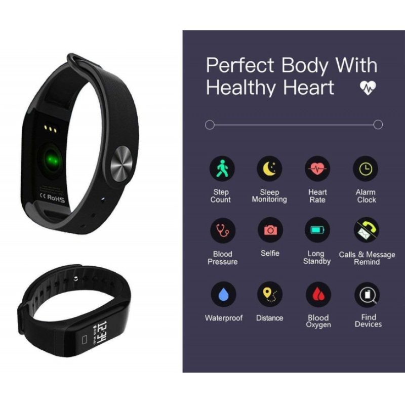 Braccialetto intelligente fitness bluetooth salute pedometro conta calorie