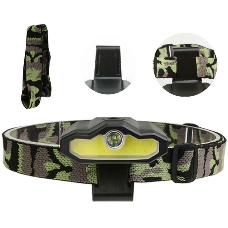 Torcia frontale luce LED da testa lampada ricaricabile pesca viaggio casa USB 