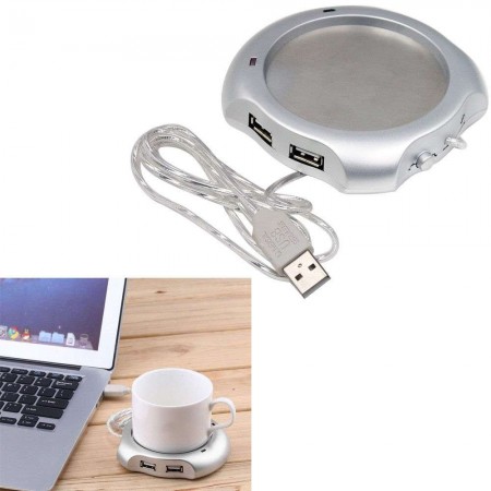 Scalda tazza con cavo USB hub 4 porte multipresa scaldatazza ufficio portatile 