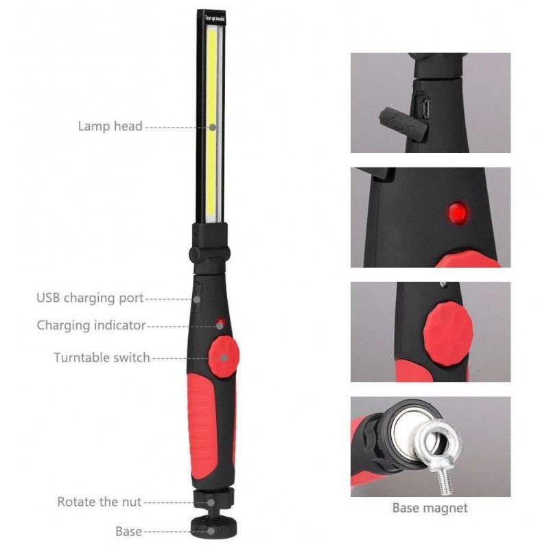 Torcia tattica militare led COB WY83 ricaricabile a luce magnetica ricaricabile 