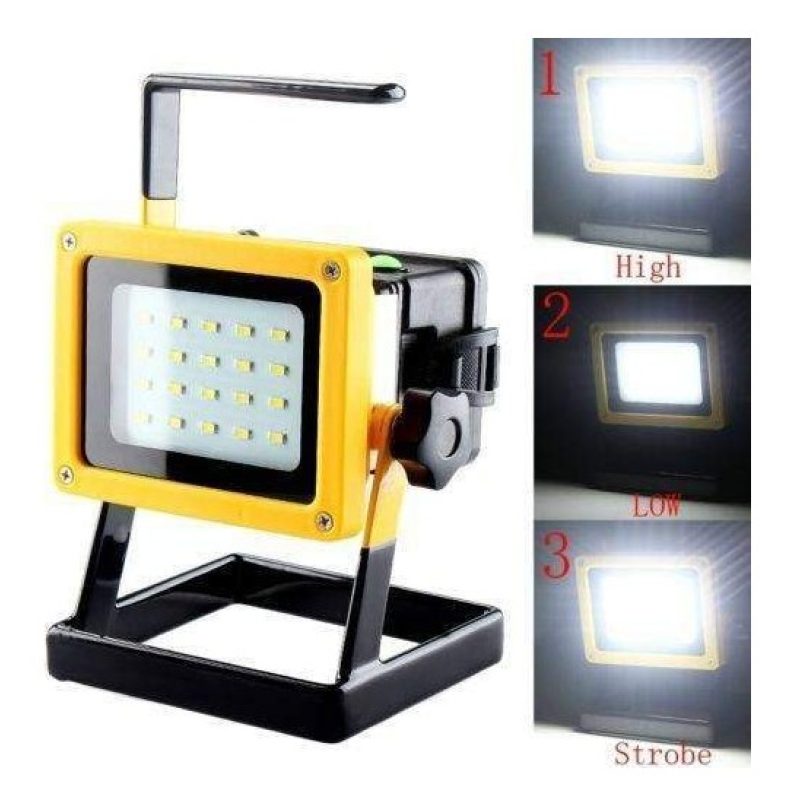 Faro Faretto 20 LED portatile impermeabile e ricaricabile con 3 modalità di luminosità. [Classe di efficienza energetica A]