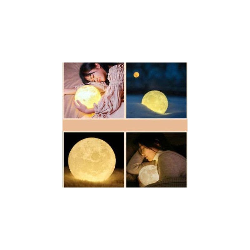 Lampada Luna LED 3D Con Telecomando - Luce Colorata, Ricaricabile, Sensore Touch, Diametro 150mm - Foto 7