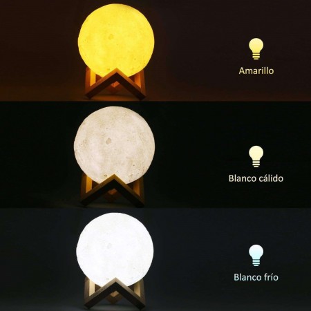 Lampada a forma di Luna 3D luce lunare colori vari touch illuminazione cavo usb