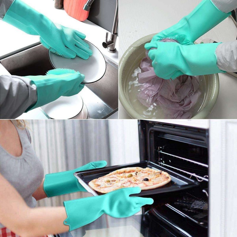 Guanti multiuso multifunzione spugna lavaggio casa esterno spazzola silicone
