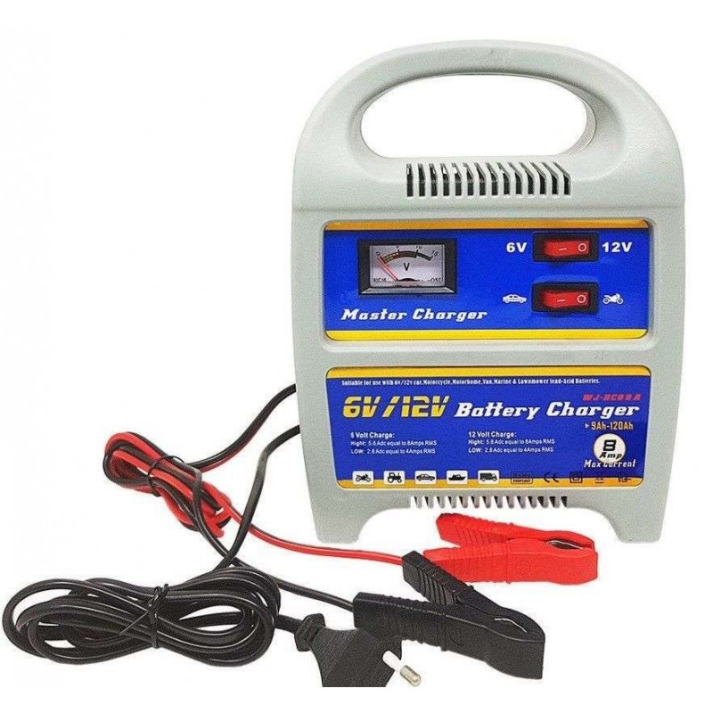 Caricabatterie portatile 6 8 12 ampere auto moto barca camper carica batteria