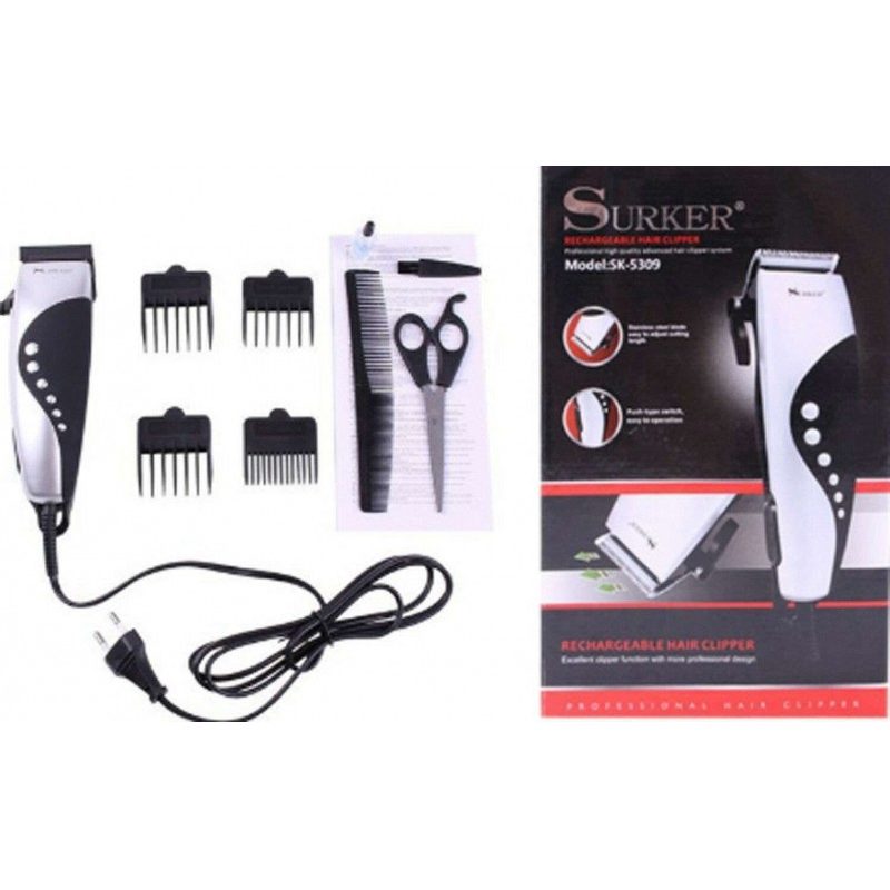 Rasoio Elettrico uomo sk-5309 ricaricabile 4 testine lama acciaio barba set