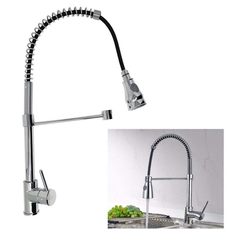 Rubinetto miscelatore lavello cucina lavabo casa tubo flessibile grigio 8101