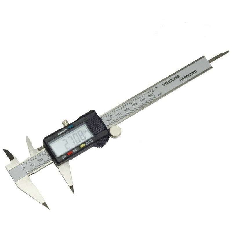 Calibro digitale display extra LCD 150mm portatile custodia rigida fai da te
