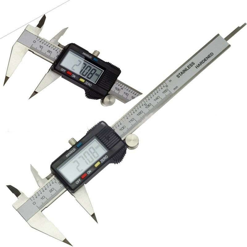 Calibro digitale display extra LCD 150mm portatile custodia rigida fai da te