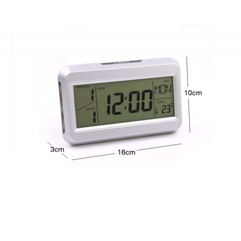 Orologio sveglia display LCD data orario controllo luce allarme luce notturna