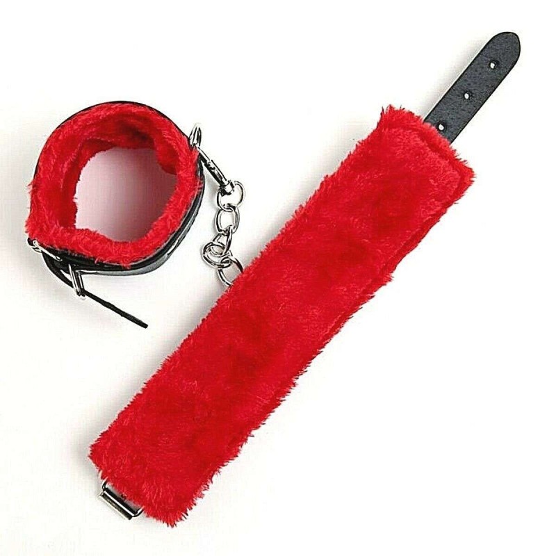 Kit sadomaso bondage gioco erotico manette barra costrittiva cavigliere BDSM