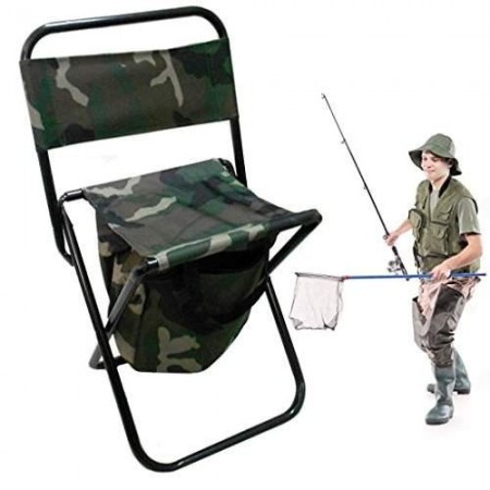 Sedia portatile pieghevole da campeggio pesca caccia o camping sgabello di facile trasporto - Colore Mimetico