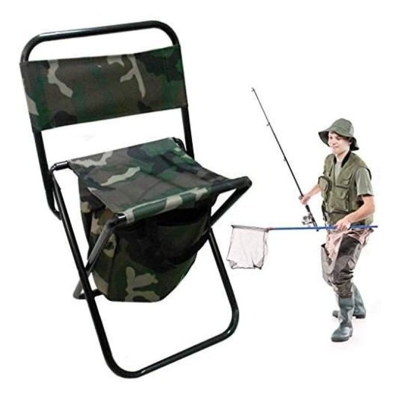 Sedia portatile pieghevole da campeggio pesca caccia o camping sgabello di facile trasporto - Colore Mimetico