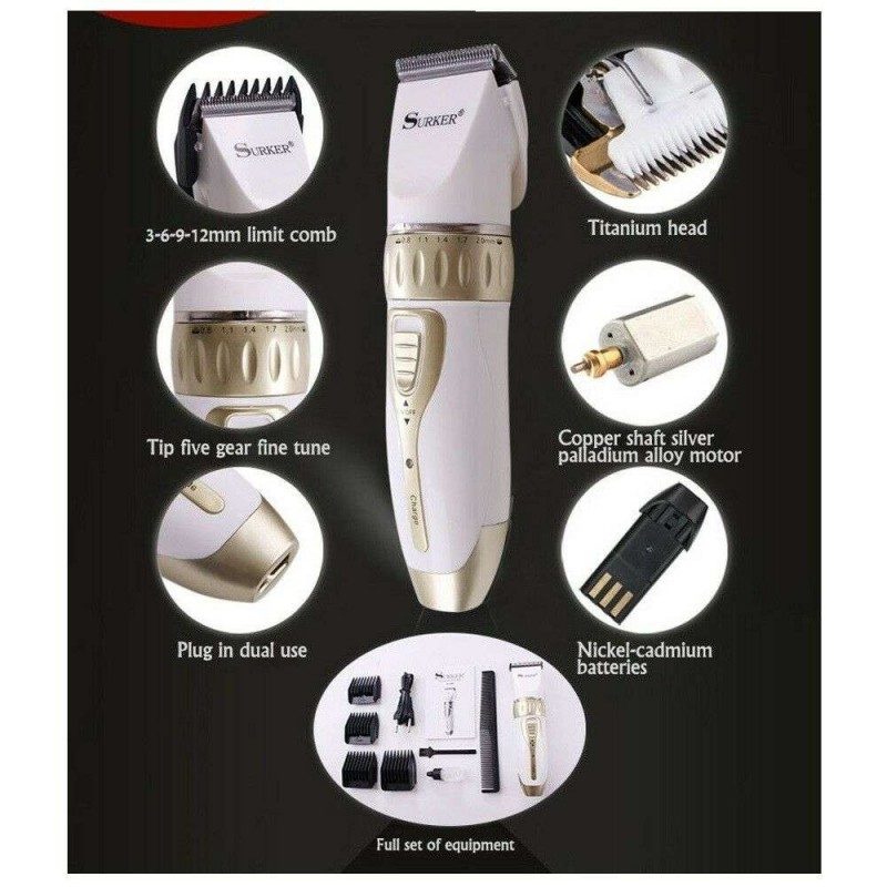 Rasoio Elettrico uomo sk-5802 ricaricabile taglia capelli lama acciaio barba set