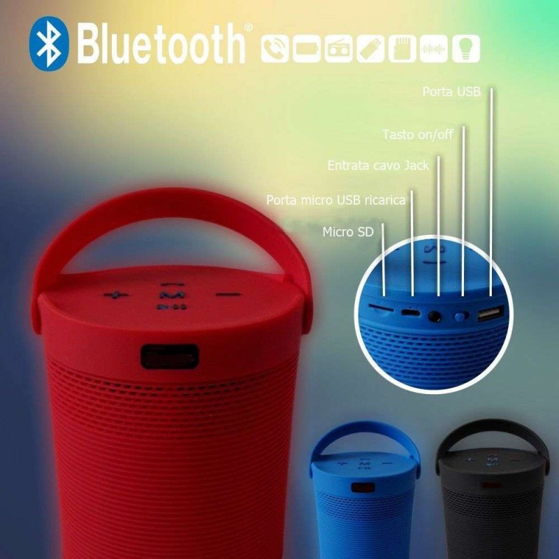 Cassa speaker bluetooth MU-106 altoparlante AUX Radio FM USB portatile musica
