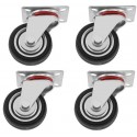 4 ruote gomma ricambio carrello rotella con staffa misure varie ruota girevole  4 ruote gomma ricambio carrello rotella con staffa misure varie ruota girevole