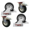 4 ruote gomma ricambio carrello rotella con staffa misure varie ruota girevole 