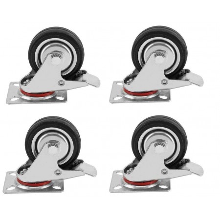 4 ruote gomma ricambio carrello rotella con staffa misure varie ruota girevole 