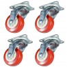4 ruote plastica ricambio carrello rotella staffa misure varie ruota girevole 