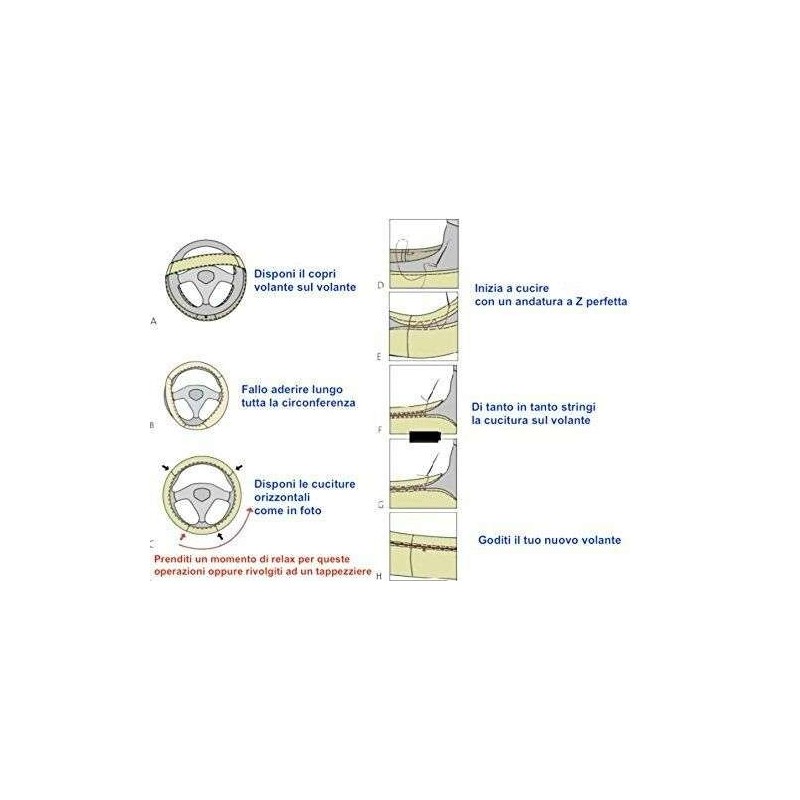 Coprivolante In Similpelle Nero - Universale, Da Cucire, Per Diametro 33-36cm - Foto 5