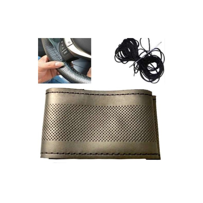 NUOVO Coprivolante universale cucire simil pelle volante ago filo colore nero 