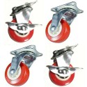 4 ruote plastica ricambio carrello rotella Freno staffa misure varie girevole  4 ruote plastica ricambio carrello rotella Freno staffa misure varie girevole