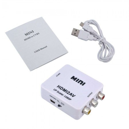 Convertitore adattatore da HDMI a AV supporto 2AV CVBS video TV segnali audio
