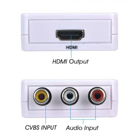 Convertitore adattatore da HDMI a AV supporto 2AV CVBS video TV segnali audio
