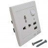 Presa ricarica CA multifunzionale interruttore da rete 2 Prese Usb luce casa