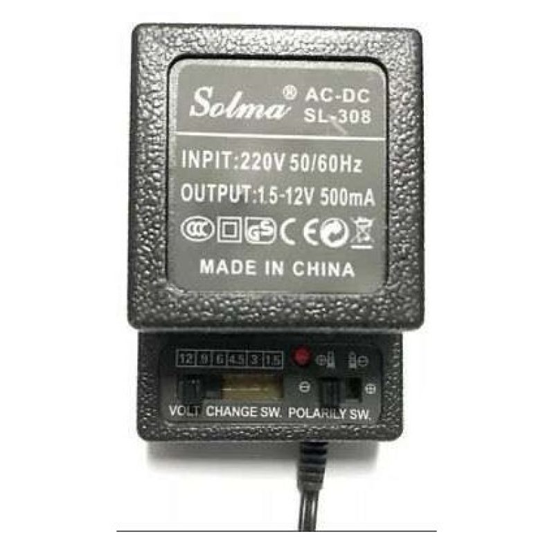 Alimentatore multitensione regolabile 500mah trasformatore connettori universale