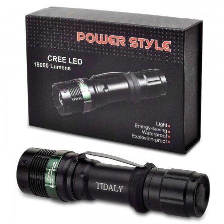 Torcia LED 18000 lumens batterie caricatore sport torce illuminazione casa