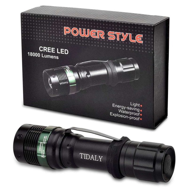 Torcia LED 18000 lumens batterie caricatore sport torce illuminazione casa
