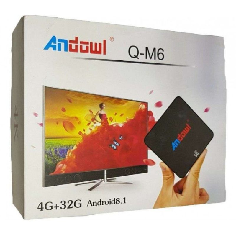 Smart TV box IPTV Android 4 GB ram 32GB rom wifi telecomando andowl 4K HD Q-M6