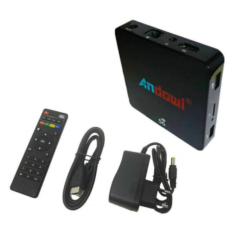 Smart TV box IPTV Android 4 GB ram 32GB rom wifi telecomando andowl 4K HD Q-M6