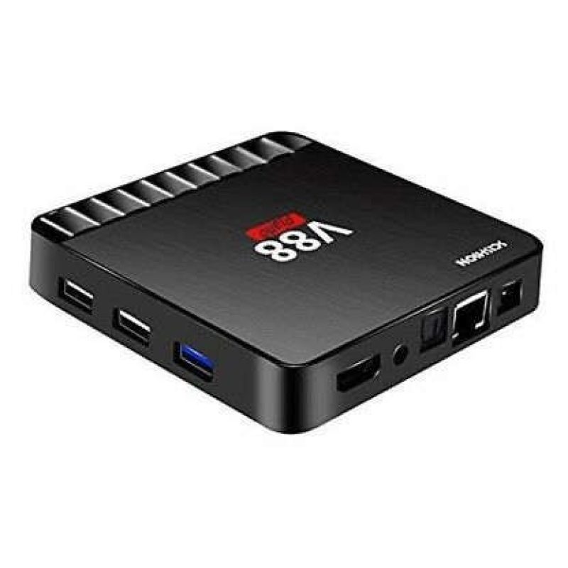Smart TV box Android 7.1 ram 4GB rom 16GB wifi 4K HD telecomando iptv V88 piano