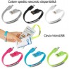 Cavo dati USB bracciale ricarica caricatore smartphone android cavetto microUSB 