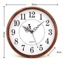 Orologio Da Parete Tondo effetto legno Quarzo Muro 30cm di Diametro Breaker821