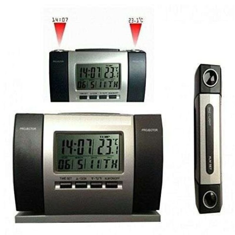 Sveglia orologio doppia proiezione ora gradi proiettore led LCD temperatura casa