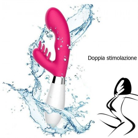Vibratore dildo punto G doppio stimolatore vibrazione clitoride fallo sextoys 