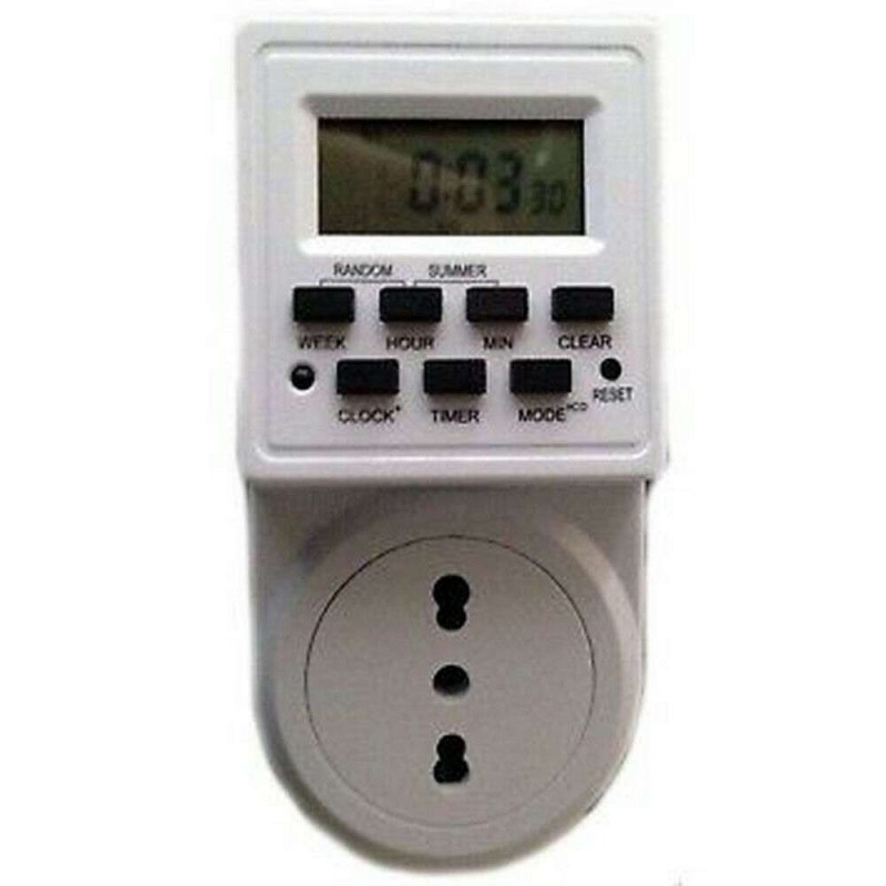 Timer digitale presa elettrica programmabile 230V corrente casa controllo luci
