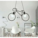 Lampada soffitto 2 luci LED E27 Vintage Bicycle salotto plafoniera sospensione 