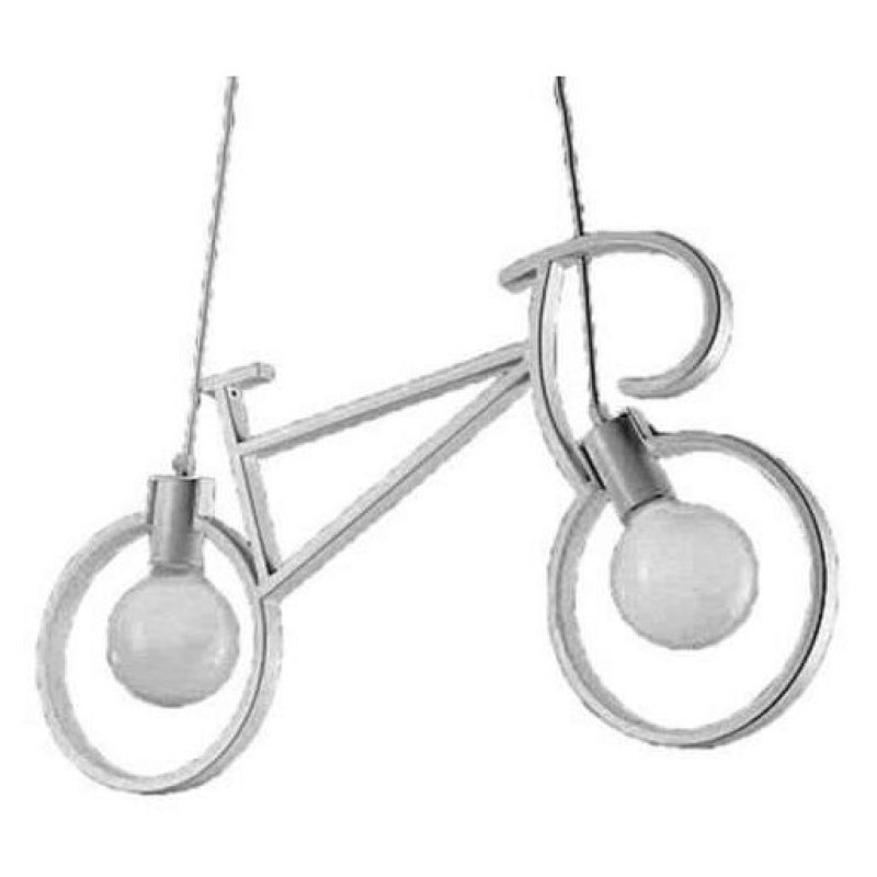Lampada Vintage Bicycle soffitto 2 luci LED E27 plafoniera sospensione salotto 