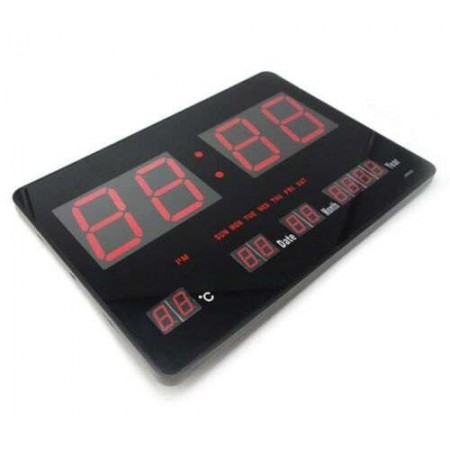 Orologio digitale parete display LED calendario ora data temperatura sveglia 