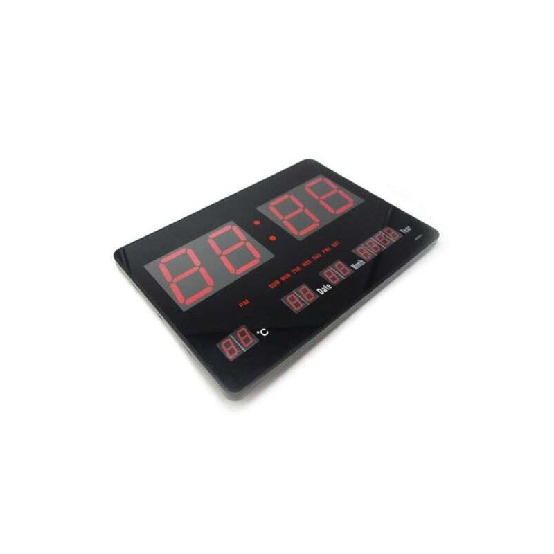 Orologio digitale parete display LED calendario ora data temperatura sveglia 