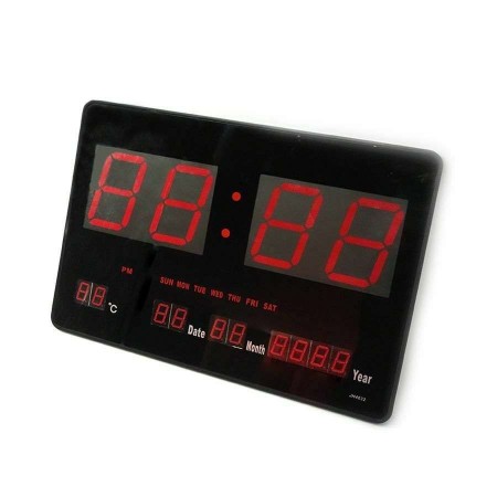 Orologio digitale parete display LED calendario ora data temperatura sveglia 