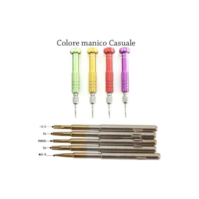 1 Cacciavite 5 punte di precisione mini kit riparazione cellulari PC dispositivi 